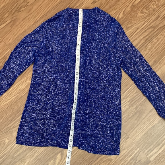 R&M Richards Karen Kwong Button Up Top Sequin Stretch Made In USA Shimmer - Picture 10 of 13